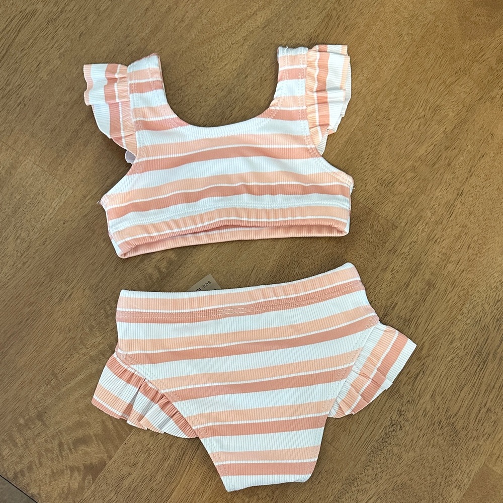 Striped Ruffle Bikini Set - Picture 4 of 6
